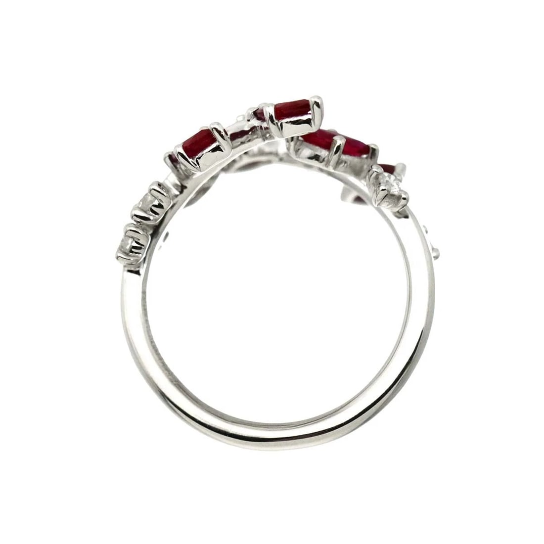 RUBY DIAMOND RING 18K WG - 5