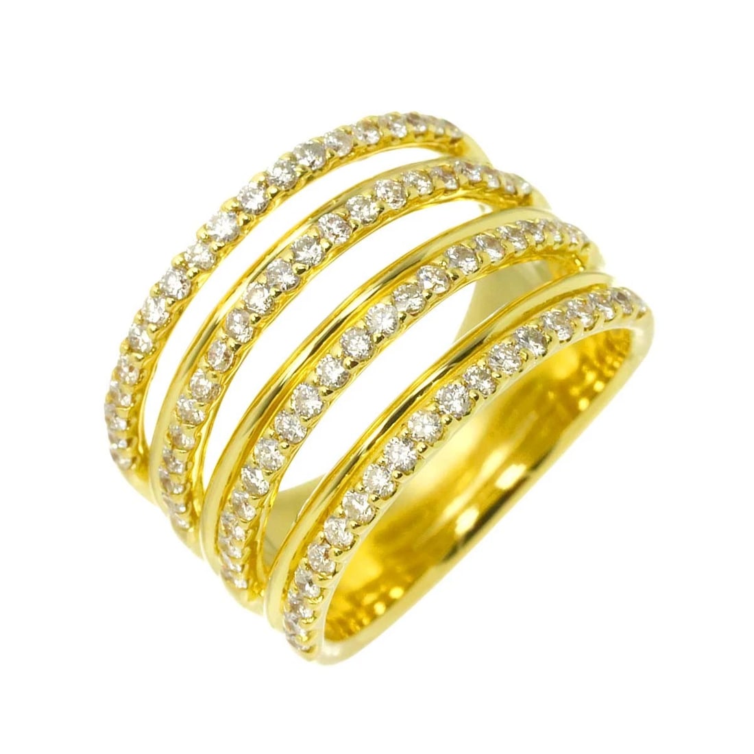 DIAMOND RING 18K YG YELLOW GOLD 750 (1 of 6)
