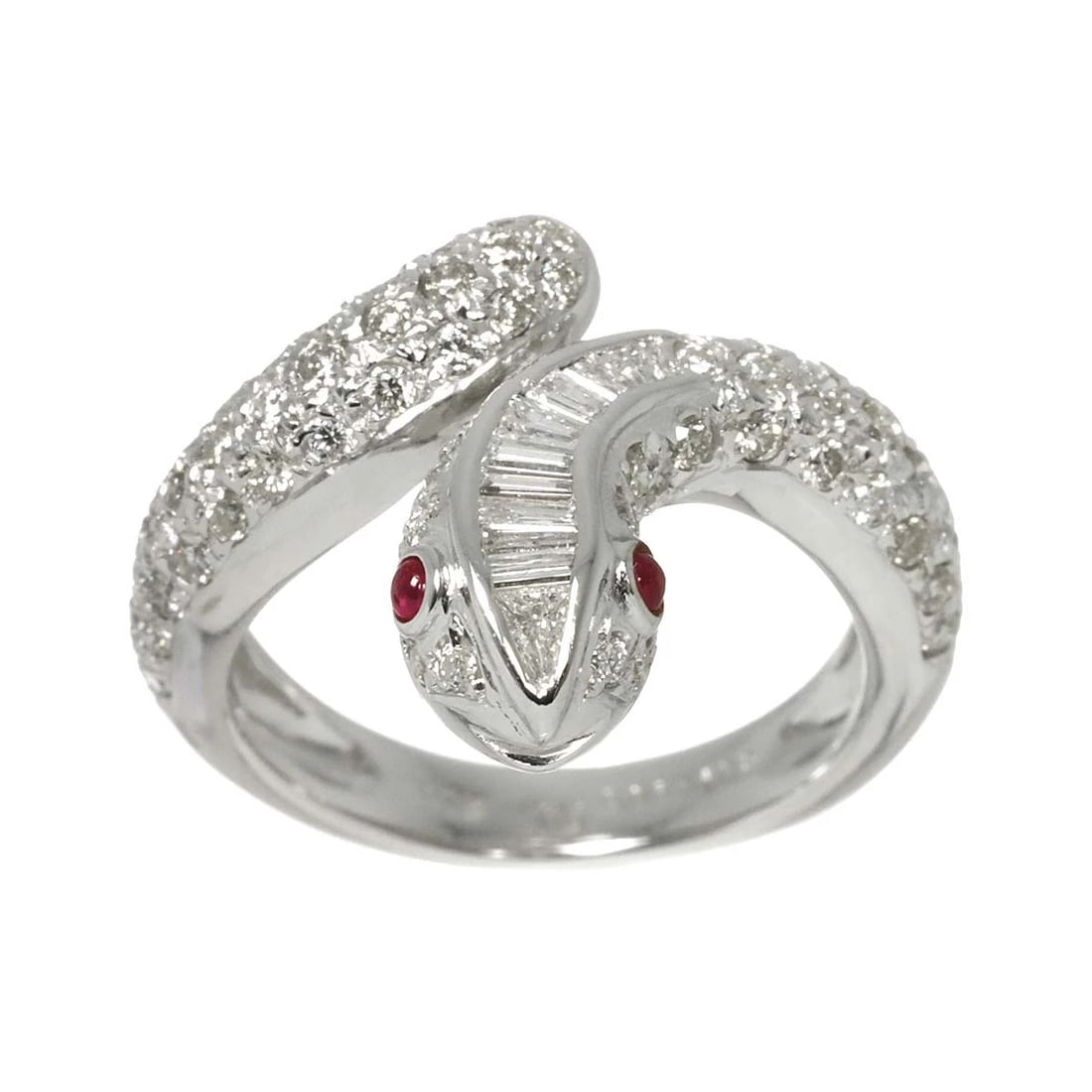 RUBY 0.06CT DIAMOND RING 18K WG - 2