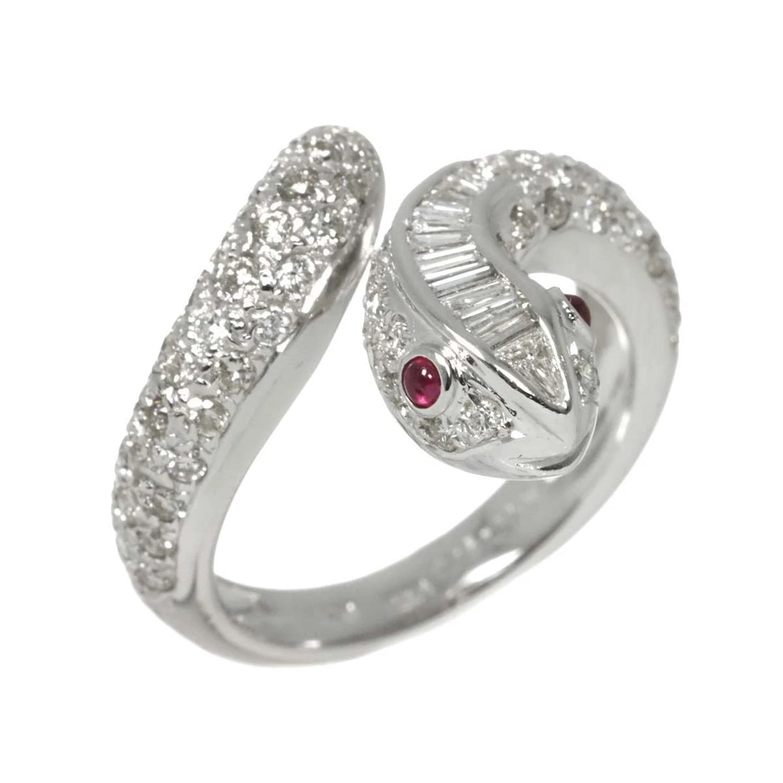 RUBY 0.06CT DIAMOND RING 18K WG - 3