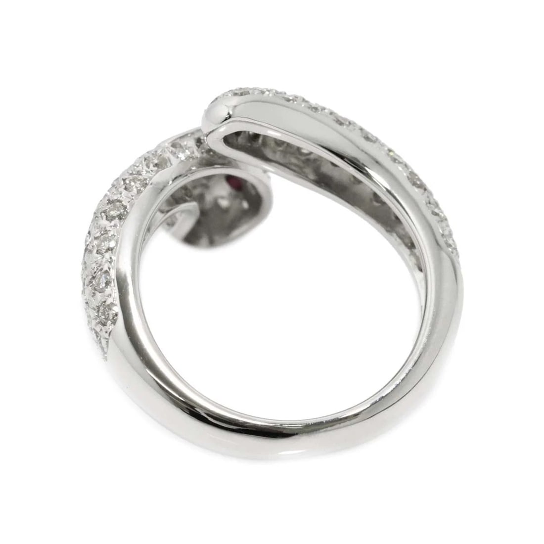 RUBY 0.06CT DIAMOND RING 18K WG - 4