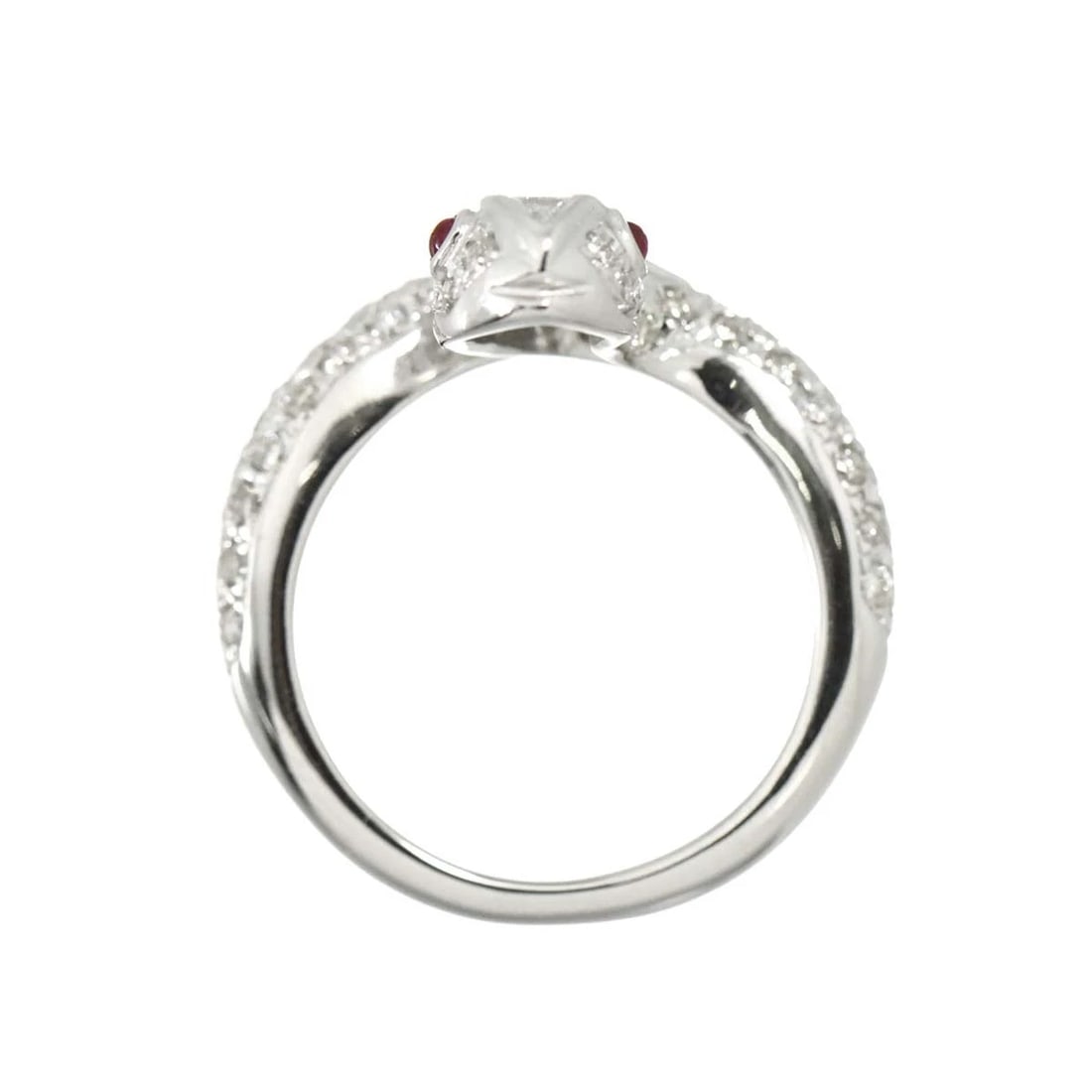 RUBY 0.06CT DIAMOND RING 18K WG - 5