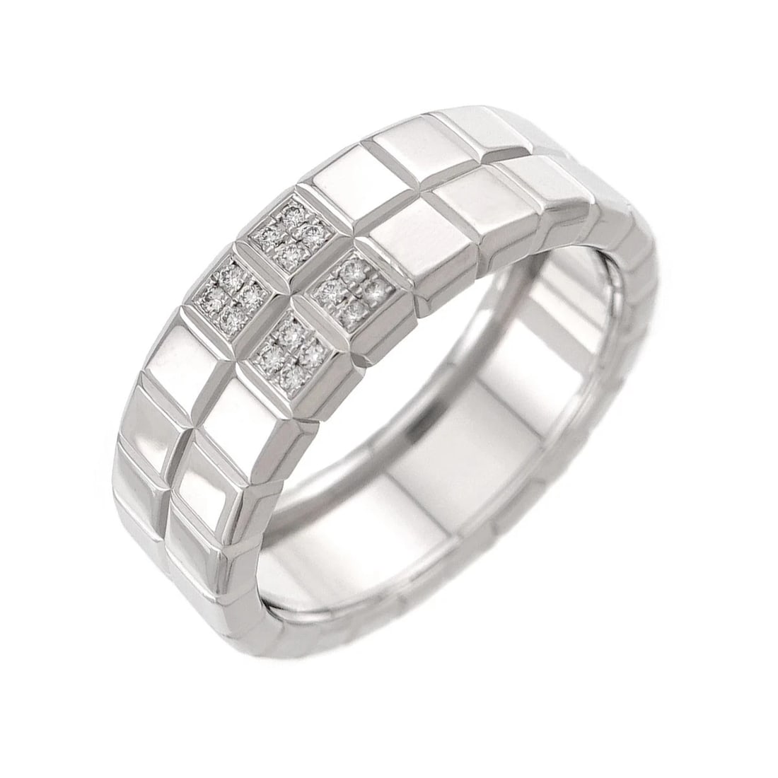 CHOPARD ICE CUBE DIAMOND RING 18K WG 750: Chopard Ice Cube Diamond Ring 18K WG 750 Brand: Chopard Type/Style: Ring Material: 750 White Gold Main Stone Natural Color: White Gold Size: 11(US) Accessories: None Accessories Notice: Wh