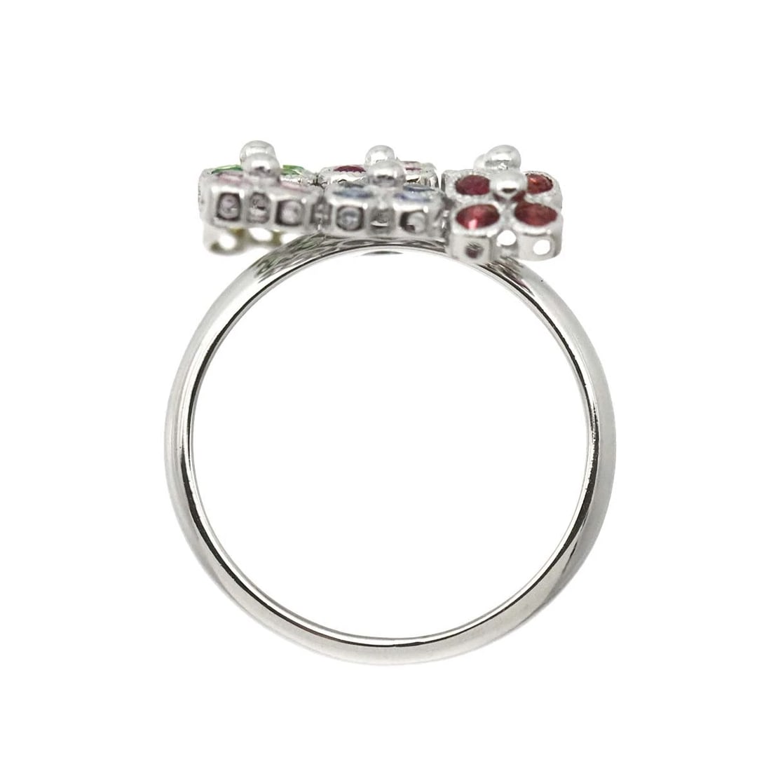 MULTI STONE RING 18K WG 750 - 4
