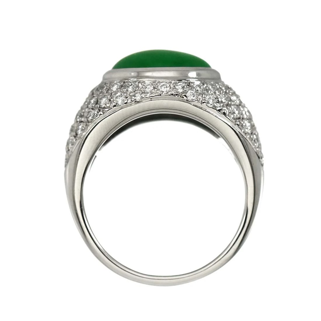 JADE DIAMOND RING PT PLATINUM - 6