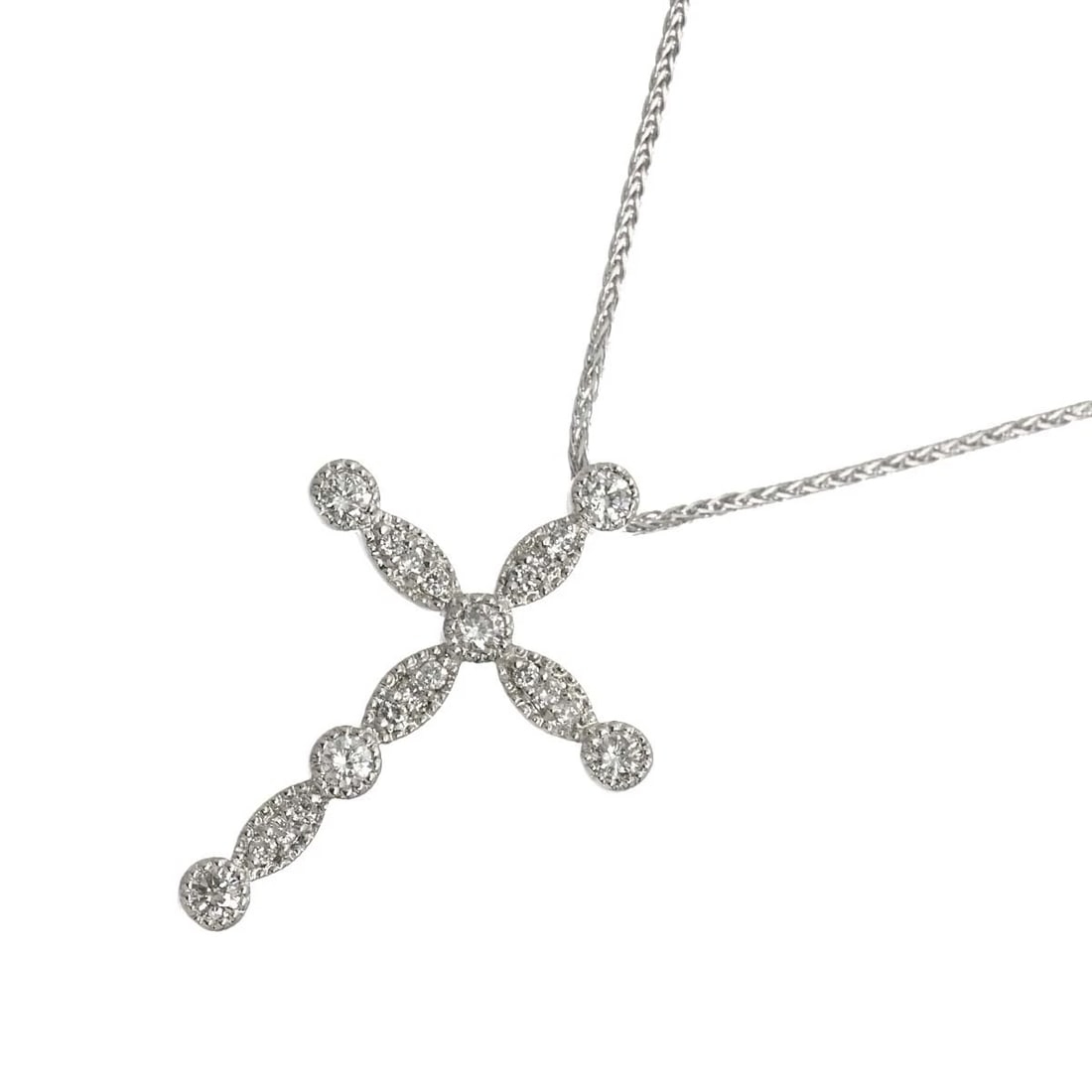 DIAMOND NECKLACE 18K WG WHITE GOLD 750: Diamond Necklace 18K WG White Gold 750 Brand: Unbranded Type/Style: Necklace Material: 750WG Main Stone Natural Color: White Gold Size: internal circumference of the chain:17.7inch Top Charm(max):W