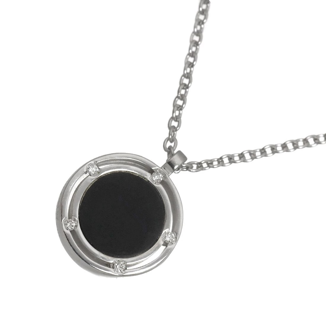 DAMIANI D-SIDE ONYX DIAMOND NECKLACE 18K WHITE GOLD 750: DAMIANI D-SIDE Onyx Diamond Necklace 18K White Gold 750 Brand: DAMIANI Type/Style: Necklace Material: 750 White Gold Main Stone Onyx Color: White Gold Size: internal circumference of the
