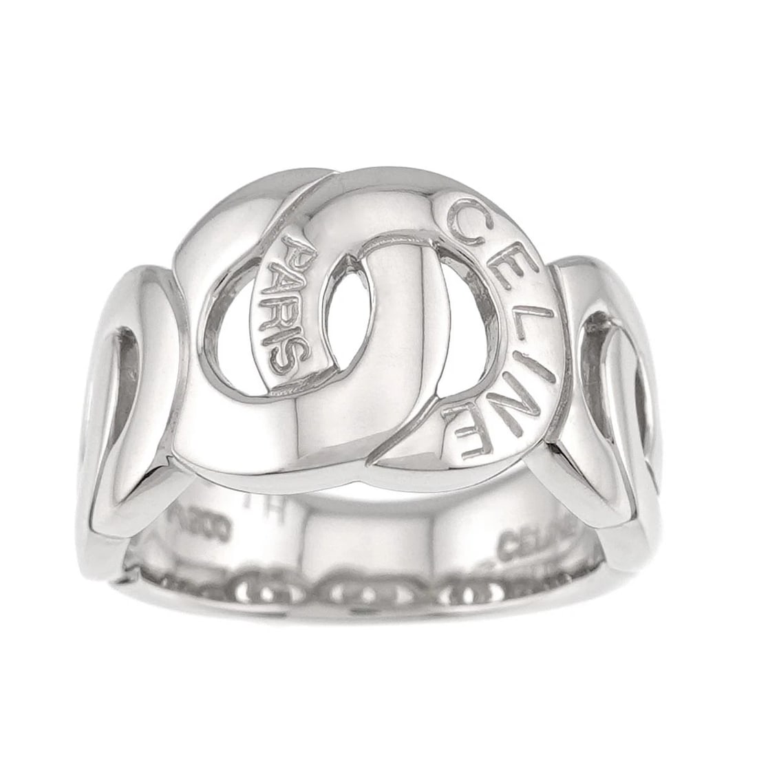 CELINE LOGO RING PT PLATINUM - 2