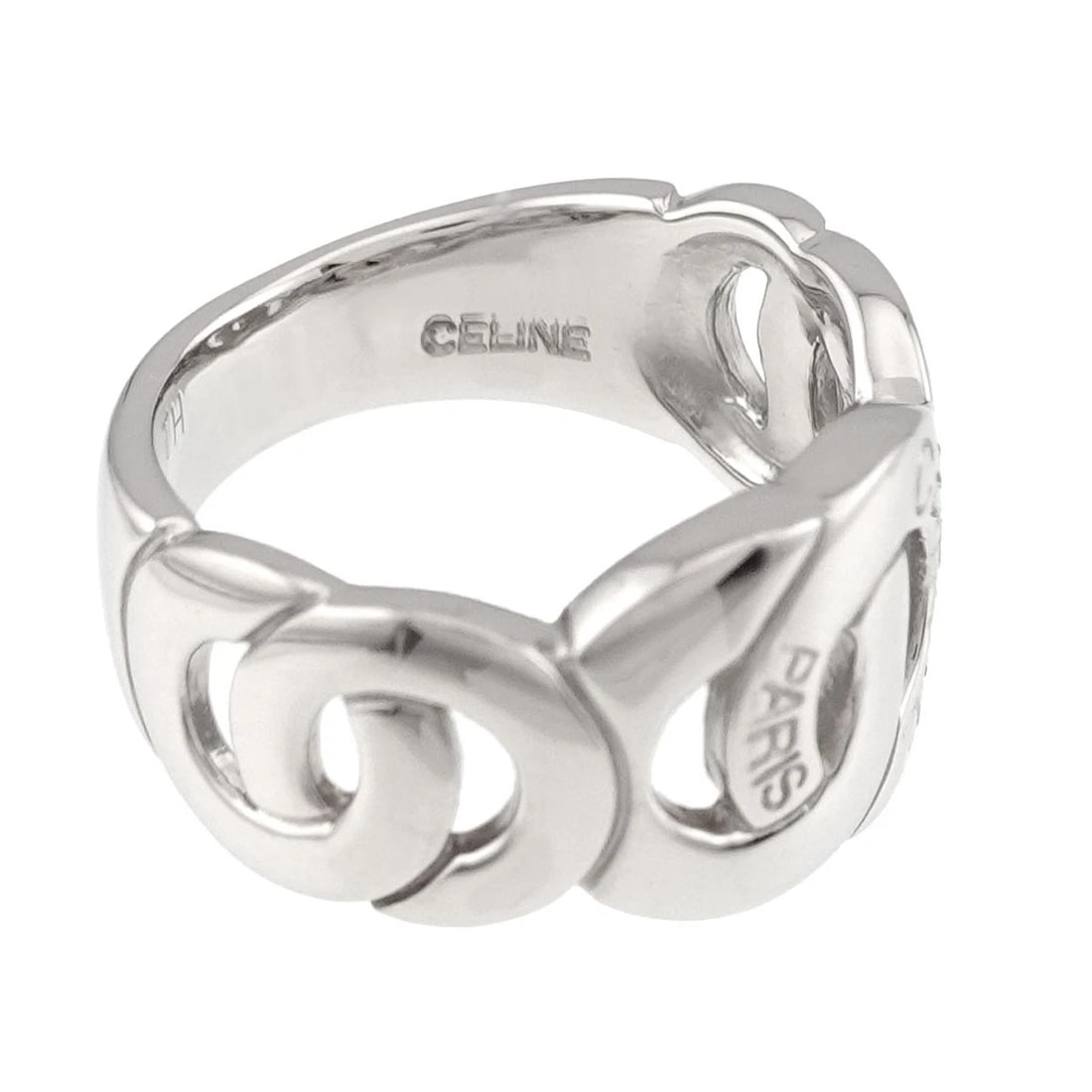 CELINE LOGO RING PT PLATINUM - 3