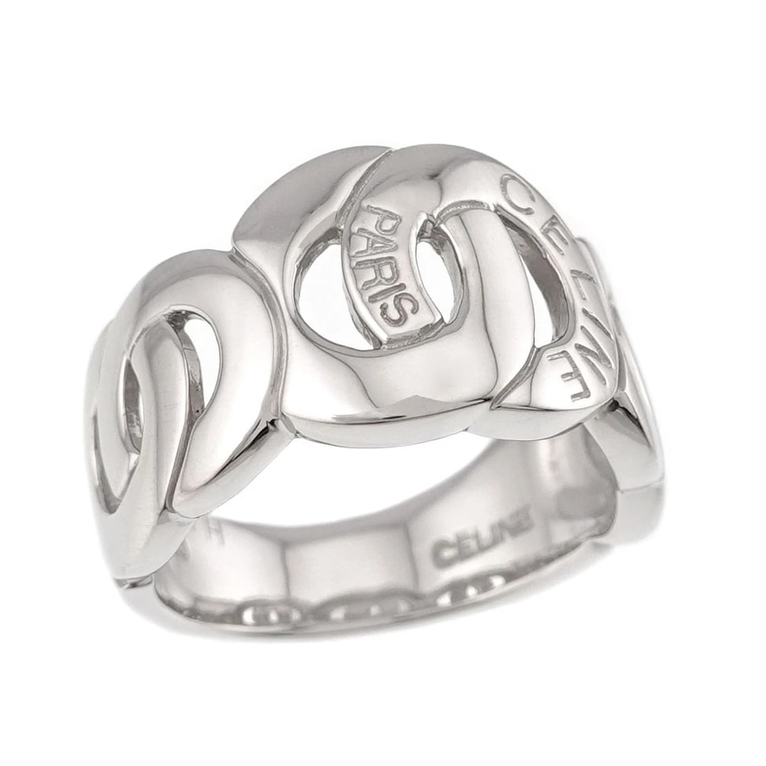 CELINE LOGO RING PT PLATINUM - 4