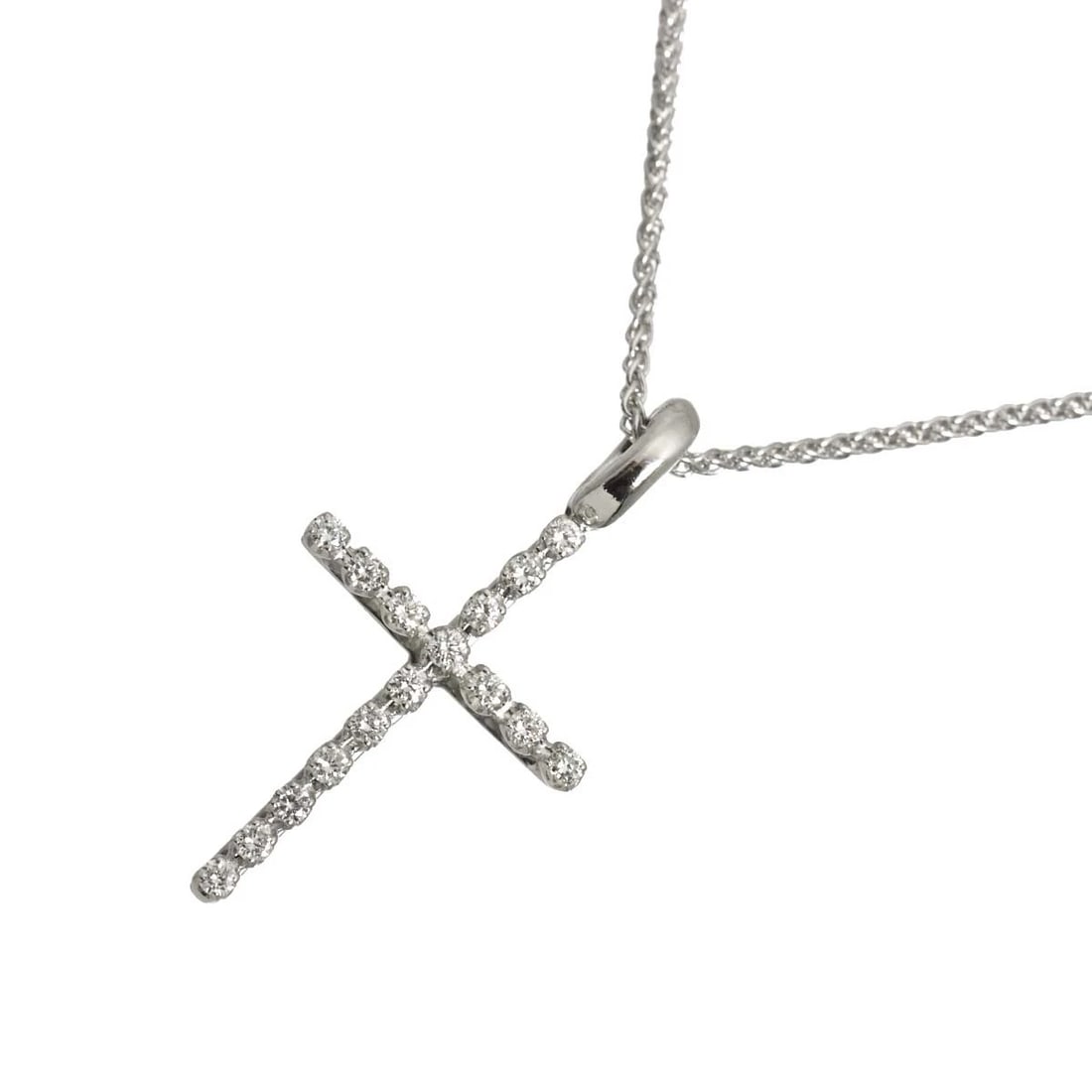 DAMIANI MYSTERY CROSS DIAMOND NECKLACE 18K WHITE GOLD 750: DAMIANI Mystery Cross Diamond Necklace 18K White Gold 750 Brand: DAMIANI Type/Style: Necklace Material: 750 White Gold Main Stone Natural Color: White Gold Size: internal circumference of the chain:16