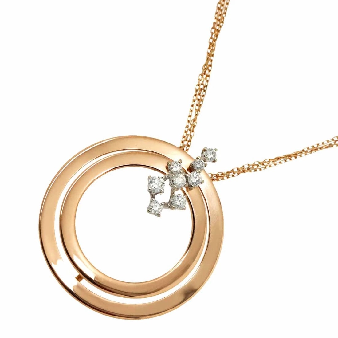 DAMIANI DIAMOND NECKLACE 18K WG PG 750: DAMIANI Diamond Necklace 18K WG PG 750 Brand: DAMIANI Type/Style: Necklace Material: 750 White Pink Gold Main Stone Natural Color: White gold Size: internal circumference of the chain: 19.7inch to 14.