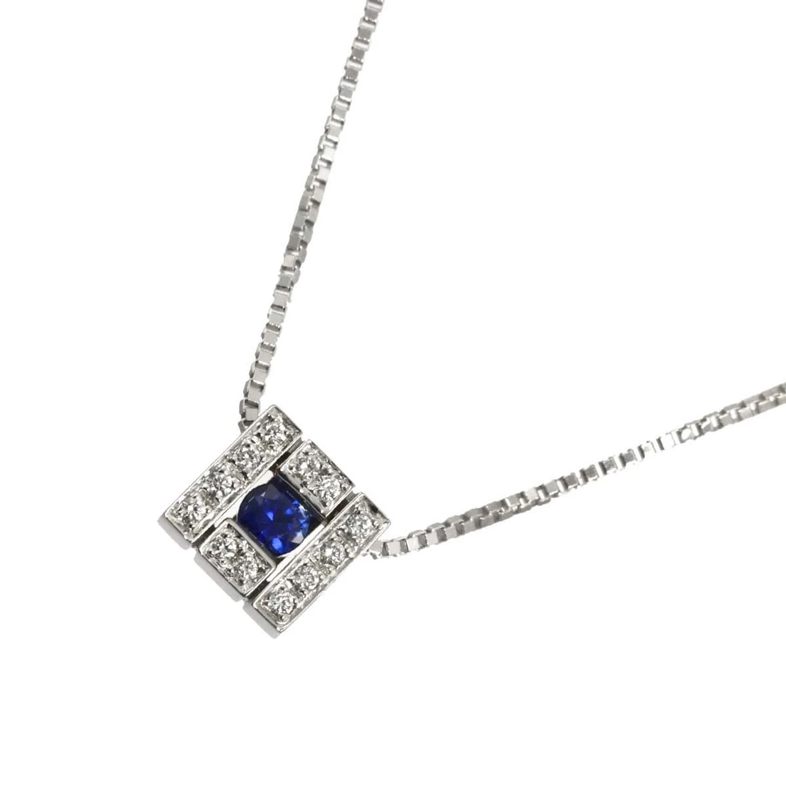 DAMIANI BELLE EPOQUE DIAMOND SAPPHIRE NECKLACE: DAMIANI Belle Epoque Diamond Sapphire Necklace Brand: DAMIANI Type/Style: Necklace Material: 750White Gold Main Stone Natural Color: White Gold Size: internal circumference of the chain:20.1inch to