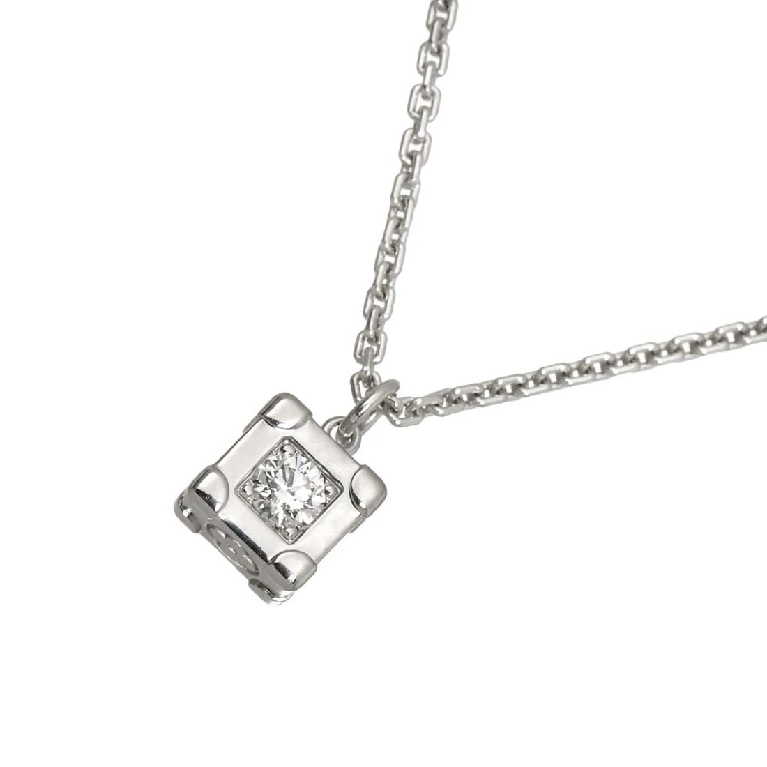 LOUIS VUITTON DIAMOND NECKLACE 18K WHITE GOLD 750 (1 of 3)