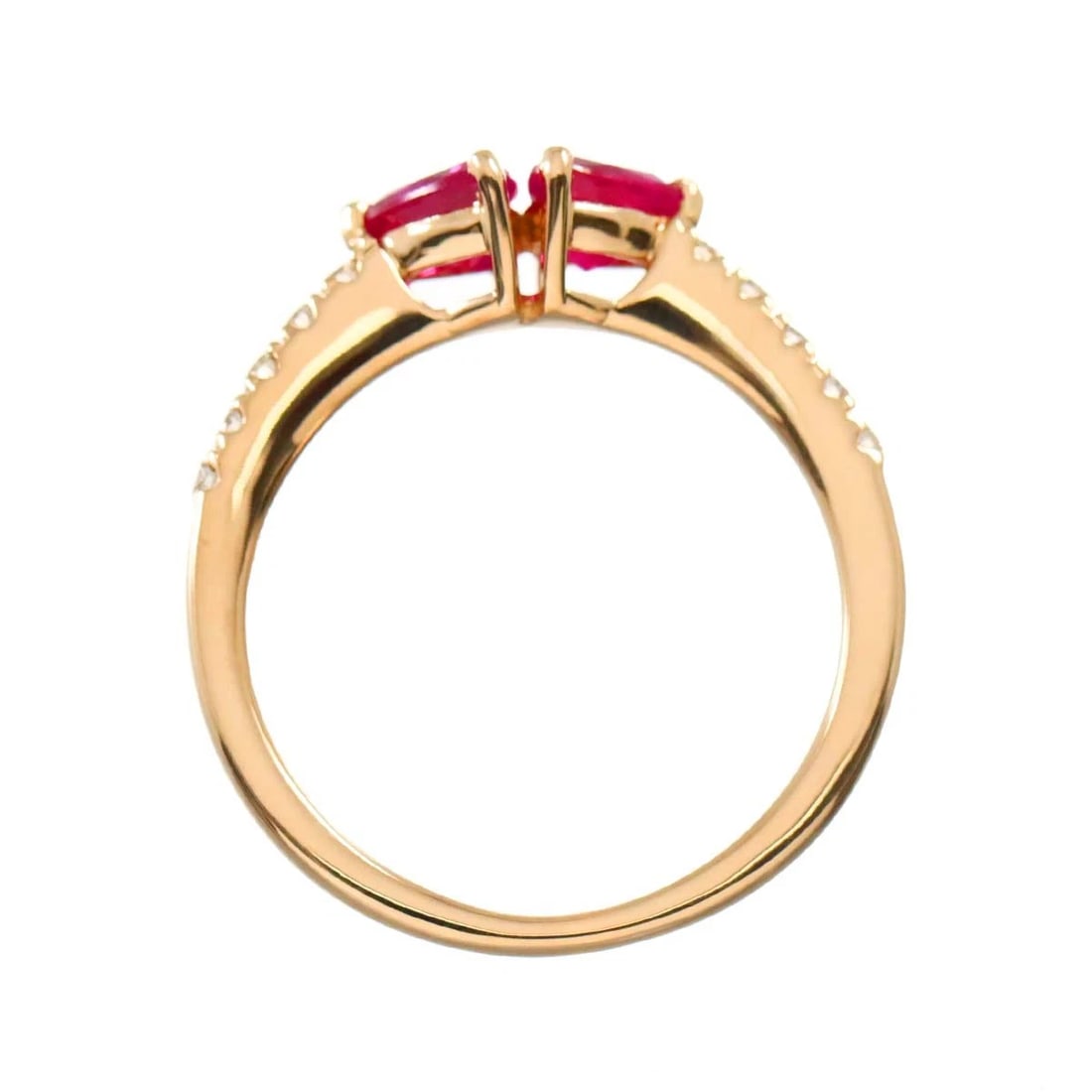 RUBY DIAMOND RING 18K PG PINK GOLD 750 - 5