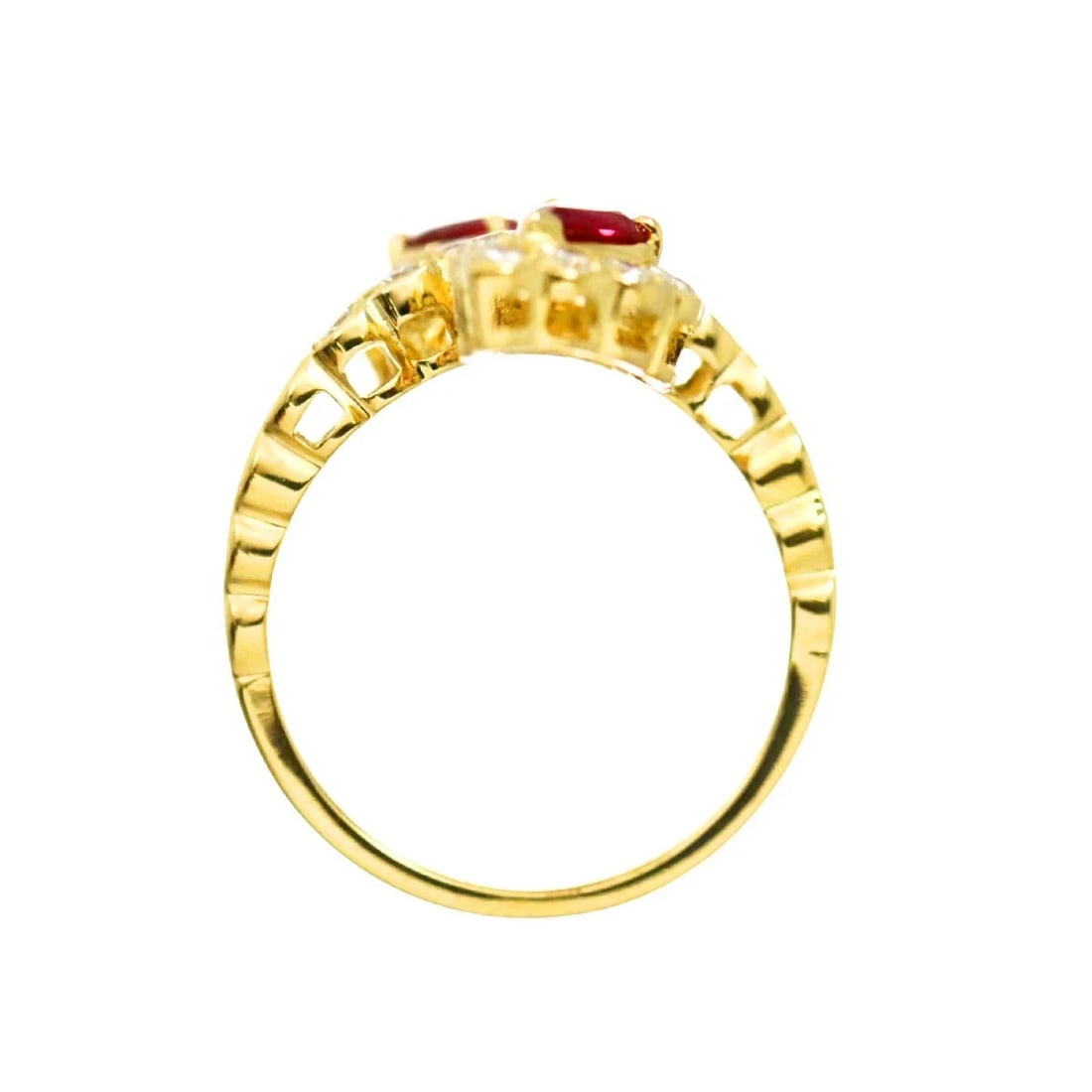 RUBY DIAMOND RING 18K YG - 5