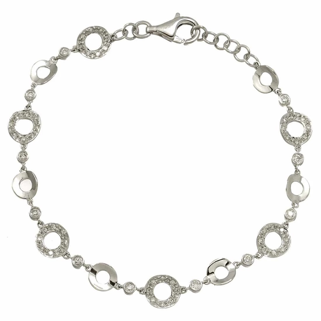 DIAMOND BRACELET 18K K18 WG WHITE GOLD 750 (1 of 4)