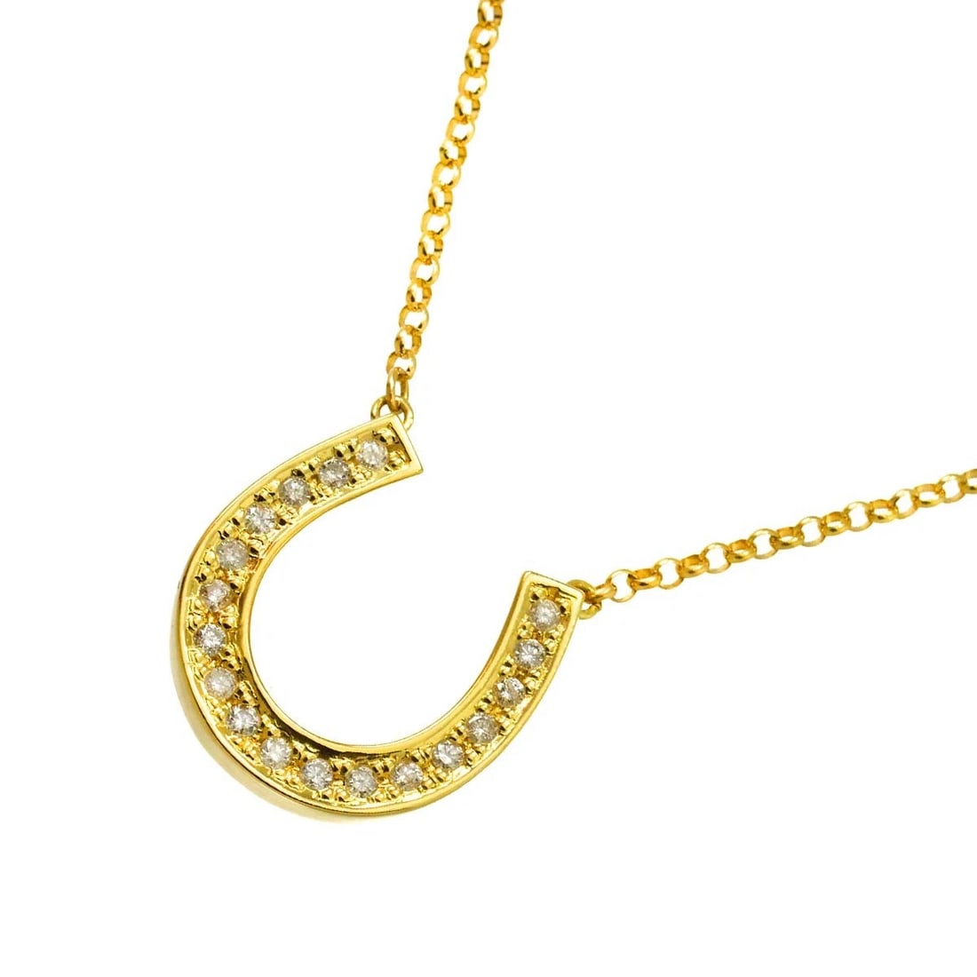 DIAMOND NECKLACE 18K YG YELLOW GOLD 750: Diamond Necklace 18K YG Yellow Gold 750 Brand: Unbranded Type/Style: Necklace Material: 750 Yellow Gold Main Stone Natural Color: Yellow Gold Size: internal circumference of the chain:16.1inch Top Cha