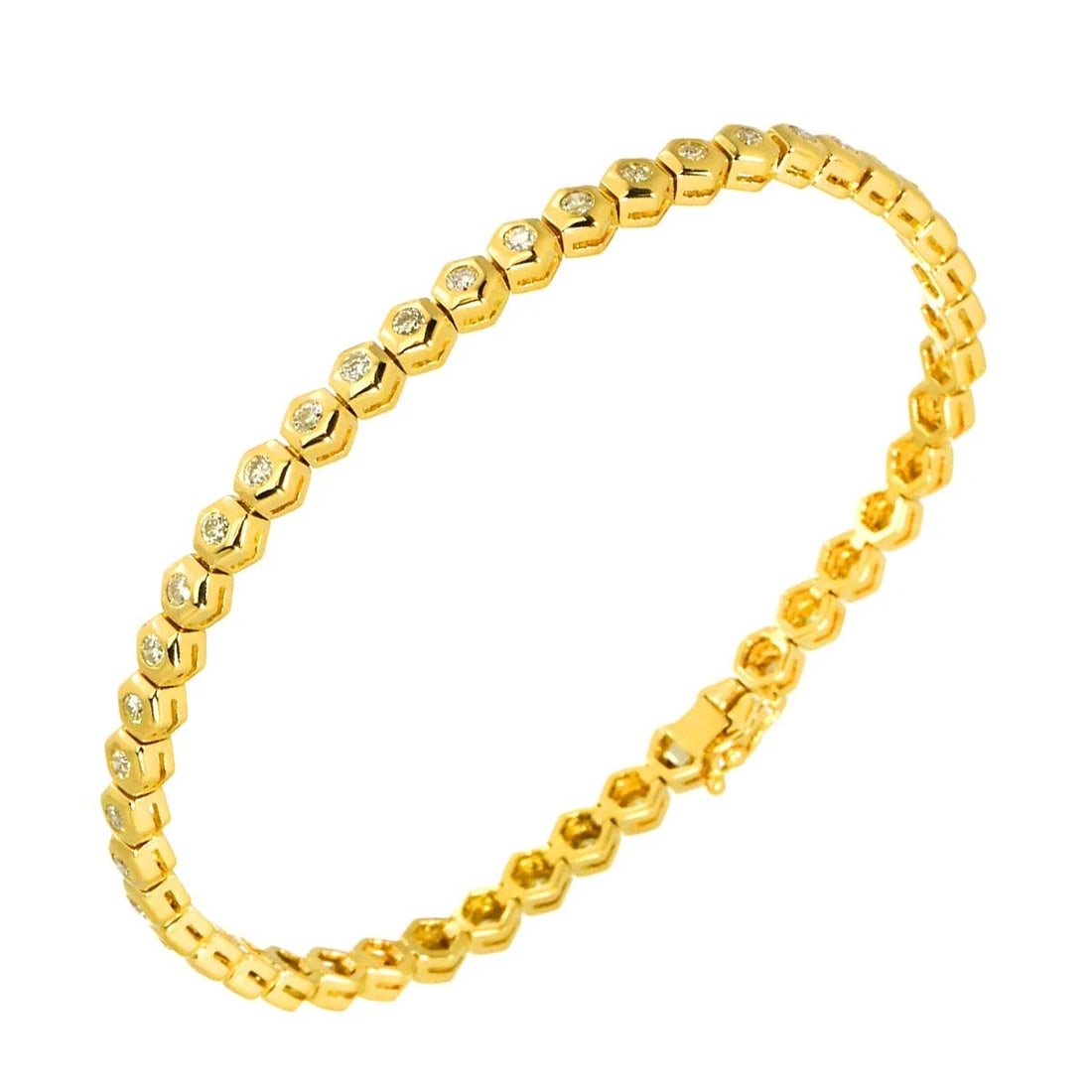 DIAMOND BRACELET K18 YG YELLOW GOLD 750 (1 of 6)