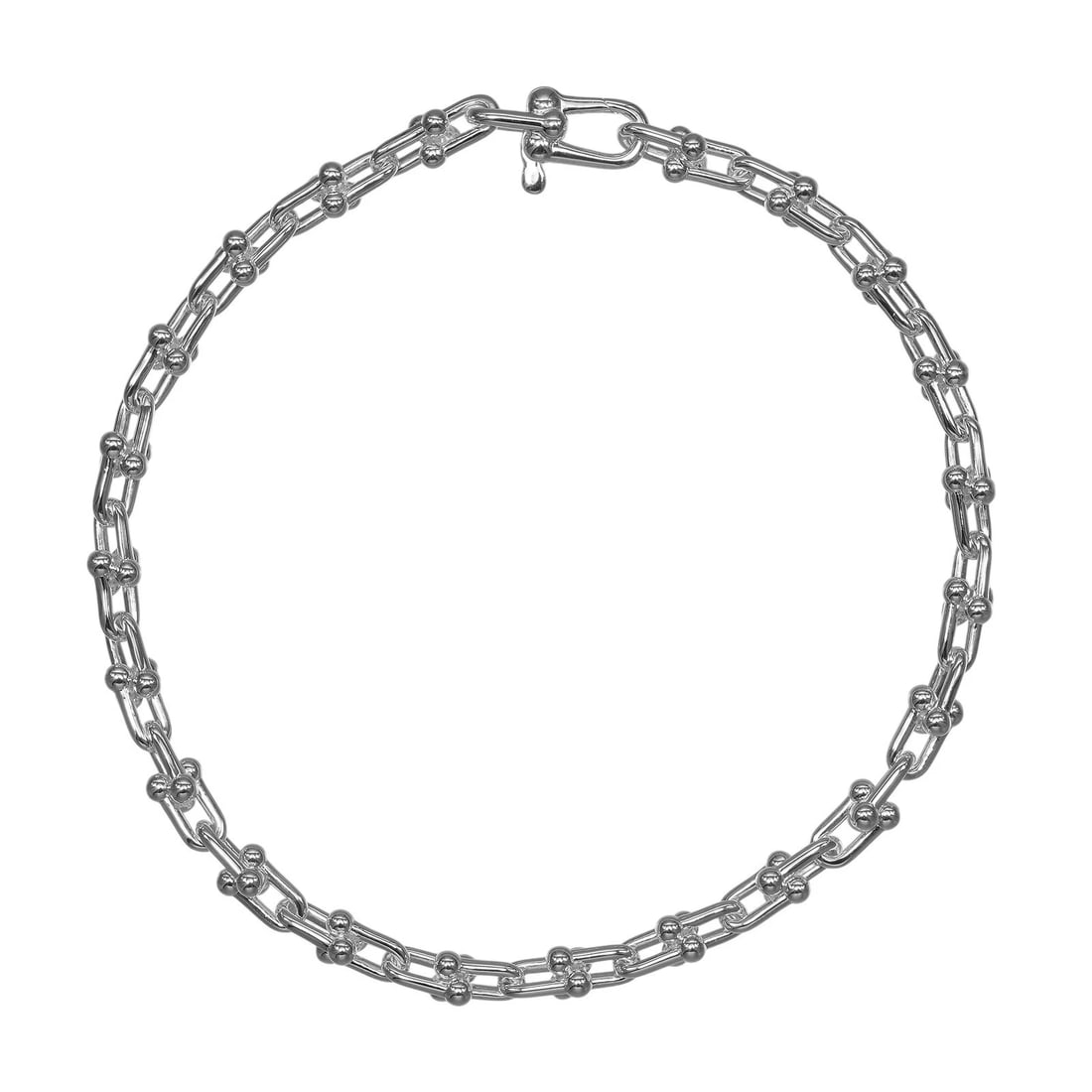 TIFFANY&CO. HARDWARE MICROLINK BRACELET: TIFFANY&Co. Hardware microlink Bracelet Brand: TIFFANY&Co. Type/Style: Bracelet Material: Silver925 Color: Silver Size: Size(CM) Wrist circumference?17cm Accessories: None Accessories Noti