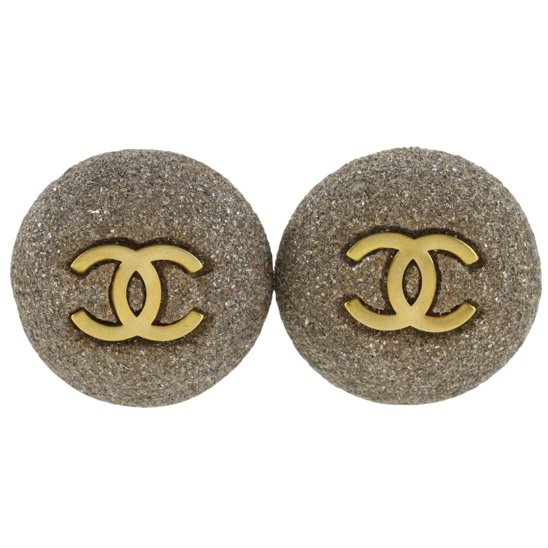 CHANEL COCO MARK EARRING STONE MOTIF GRAY PLATED GOLD: CHANEL COCO Mark Earring Stone motif gray Plated Gold Brand: CHANEL Type/Style: Earring Material: Plated Gold Color: gray Size: Size(CM) 34mm x 34mm Accessories: None Accessories Notice: When
