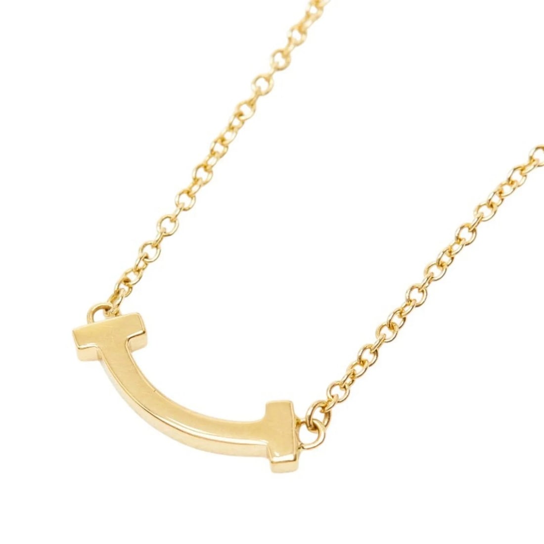 TIFFANY & CO. GOLD 18KYG YELLOW T SMILE PENDANT (1 of 5)