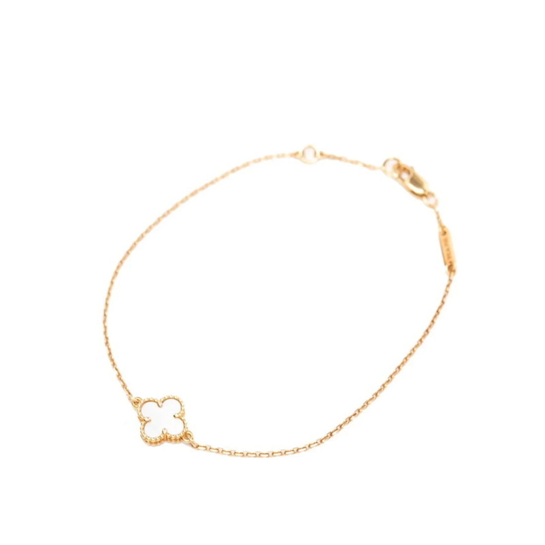VAN CLEEF & ARPELS SWEET ALHAMBRA BRACELET: Van Cleef & Arpels Sweet Alhambra Bracelet Brand: Van Cleef & Arpels Type/Style: Charm bracelet Material: Mother of pearl Pink gold (18K) Color: None Size: Length 17cm / 6.69'' Accessories: None