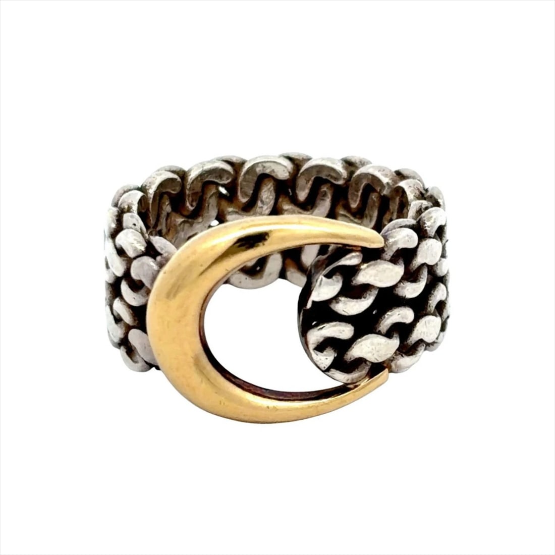 HERMES SANGLE DE RING SILVER YELLOW GOLD - 2