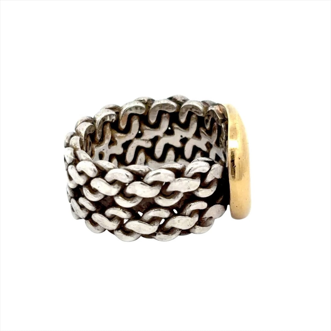 HERMES SANGLE DE RING SILVER YELLOW GOLD - 4