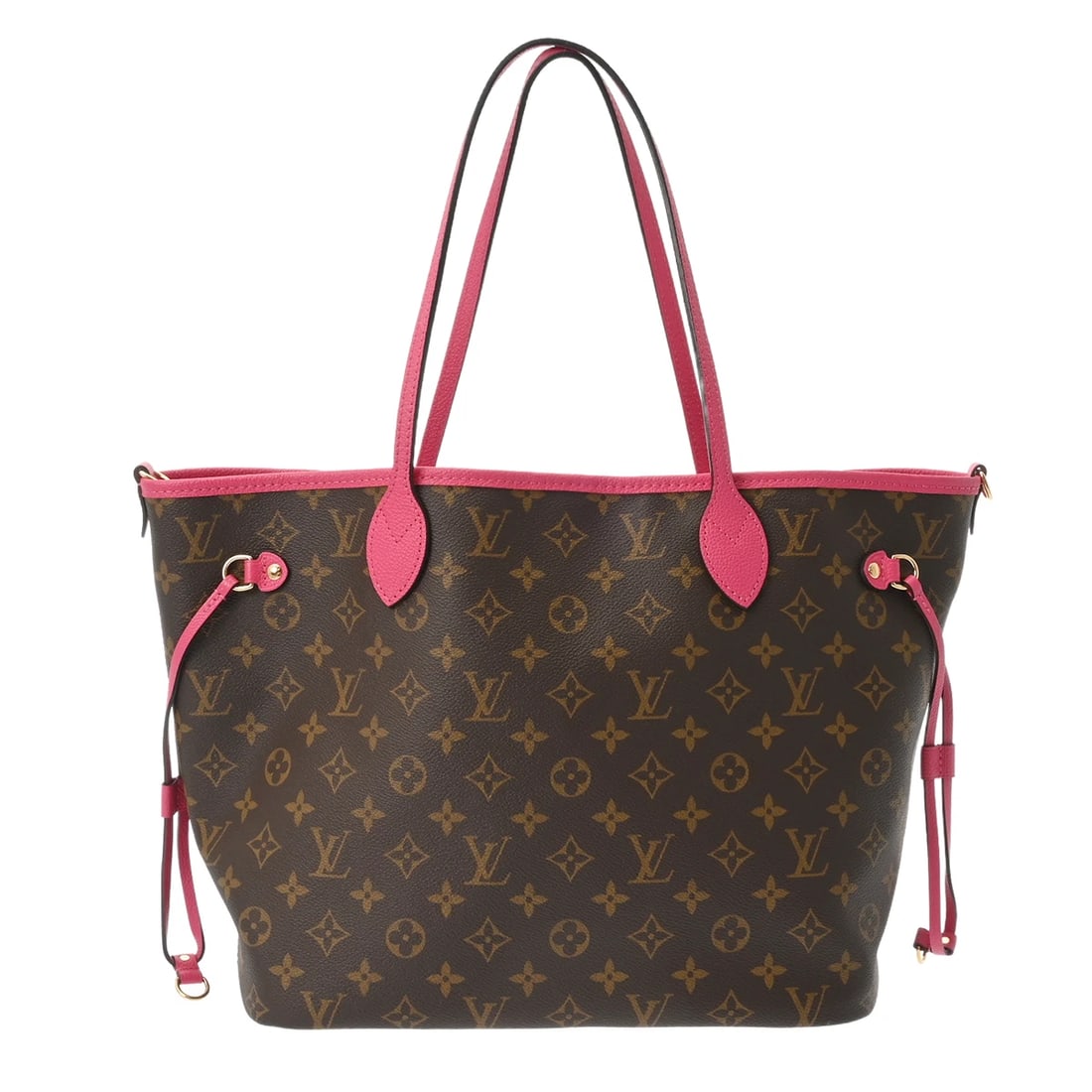 LOUIS VUITTON NEVERFUL INSIDE OUT MM MONOGRAM CANVAS: LOUIS VUITTON Neverful Inside Out MM Monogram canvas Brand: LOUIS VUITTON Type/Style: Tote Bag Material: Monogram canvas Color: Pondicherry Pink ? Gold Metal Size: H:about 11.0inch W:about 12.4inch (B