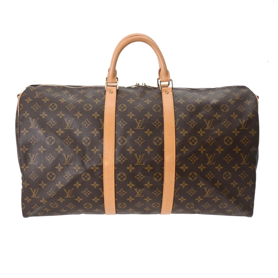 LOUIS VUITTON KEEPALL VANDRIERE 55 MONOGRAM CANVAS BROWN: LOUIS VUITTON Keepall Vandriere 55 Monogram canvas Brown Brand: LOUIS VUITTON Type/Style: Boston bag Material: Monogram canvas Color: Brown Size: H:about 12.2inch W:about 21.7inch D:about 10.2inch