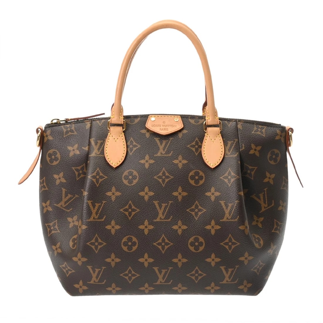 LOUIS VUITTON TUREN PM MONOGRAM CANVAS BROWN HANDBAG: LOUIS VUITTON Turen PM Monogram canvas Brown Handbag Brand: LOUIS VUITTON Type/Style: Handbag Material: Monogram canvas Color: Brown ? Gold Metal Size: H:about 9.1inch W:about 9.1inch (Bottom) D:about