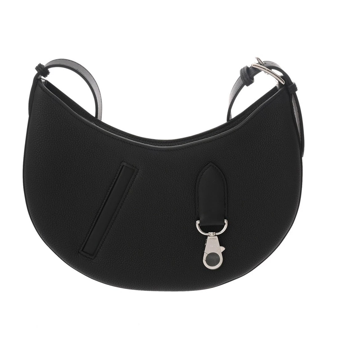 HERMES PETIT ARSON TOGO/VAUX SWIFT BLACK SHOULDER BAG: HERMES Petit Arson Togo/Vaux Swift black Shoulder Bag Brand: HERMES Type/Style: Shoulder Bag Material: Togo/Vaux Swift Color: black ? SilverMetal Size: H:about 6.3inch (Center) W:about 10.8inch (Botto