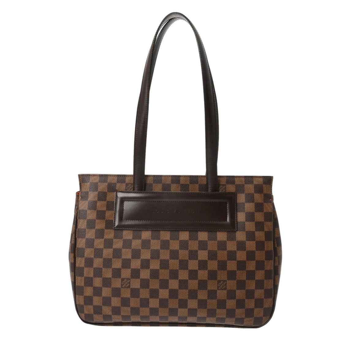 LOUIS VUITTON PM DAMIER CANVAS BROWN TOTE BAG: LOUIS VUITTON PM Damier canvas Brown Tote Bag Brand: LOUIS VUITTON Type/Style: Tote Bag Material: Damier canvas Color: Brown Size: H:about 11.0inch W:about 13.8inch D:about 3.9inch Accessories: No
