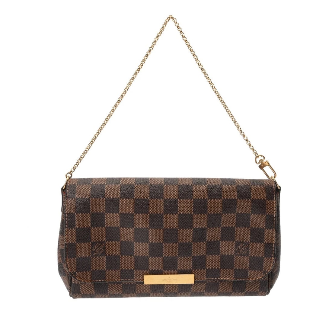 LOUIS VUITTON FAVORITE MM 2WAY DAMIER CANVAS EBENE: LOUIS VUITTON Favorite MM 2WAY Damier canvas Ebene Brand: LOUIS VUITTON Type/Style: Shoulder Bag Material: Damier canvas Color: Ebene Size: H:about 6.3inch W:about 9.4inch (Bottom) D:about 2.0inch
