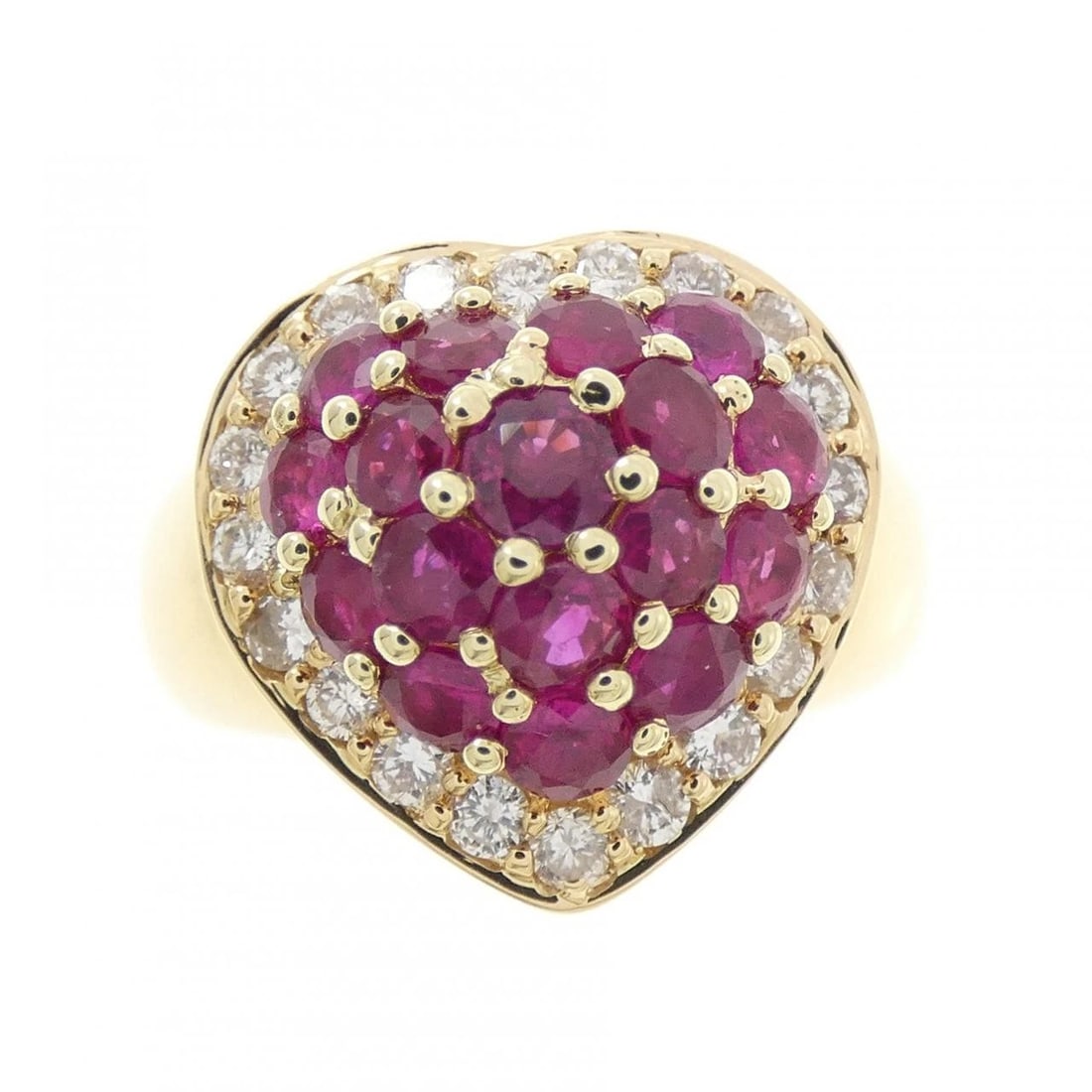 K18YG HEART RUBY RING - 2