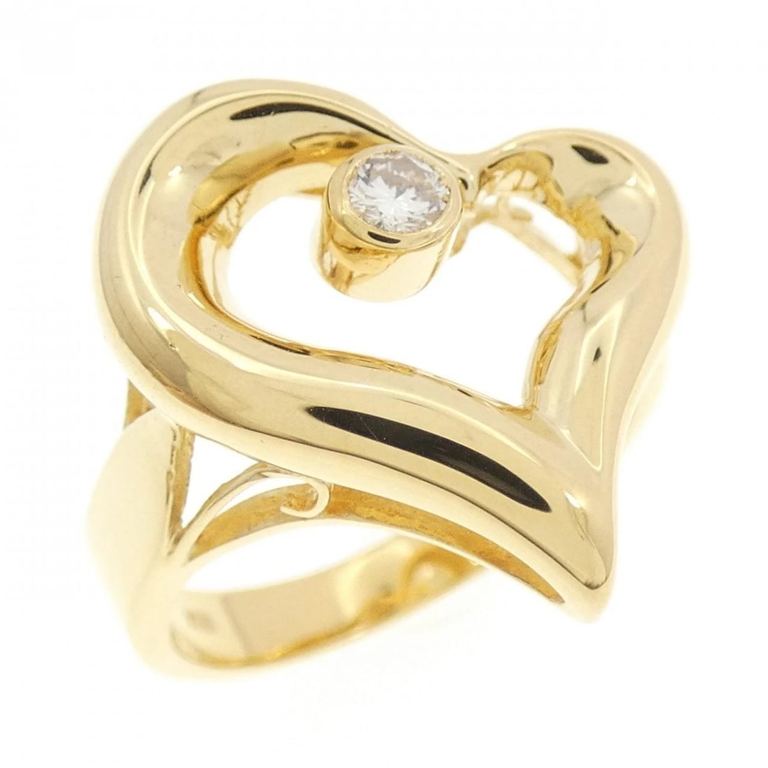 K18YG HEART DIAMOND RING: K18YG Heart Diamond Ring Brand: Unbranded Type/Style: Diamond Ring Material: K18YG, Main Stone Natural Color: Yellow Gold Size: US 6 1/4 Accessories: None Accessories Notice: When purchasing