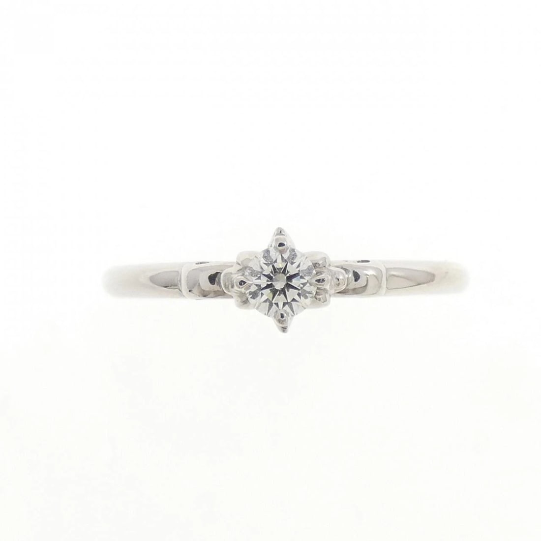 K18WG SOLITAIRE DIAMOND RING - 2