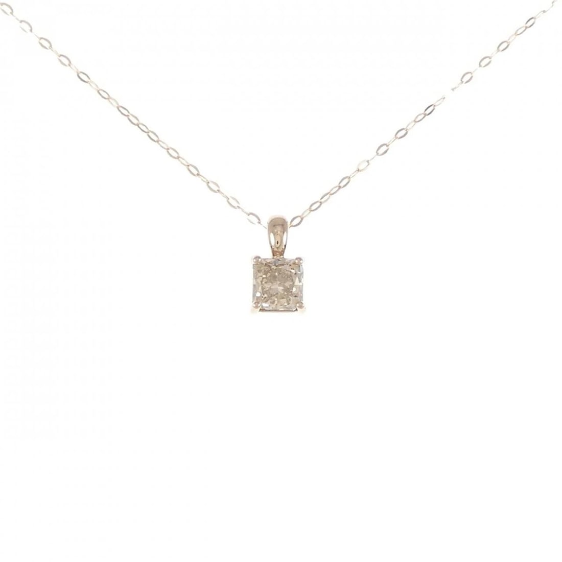 K18PG DIAMOND NECKLACE: K18PG Diamond Necklace Brand: Unbranded Type/Style: Diamond Necklace Material: 18k Pink Gold, Color: Pink Gold Size: Actual Size Pendant length approx. x width approx.: 10.5mmx5.7mm Chain maximum