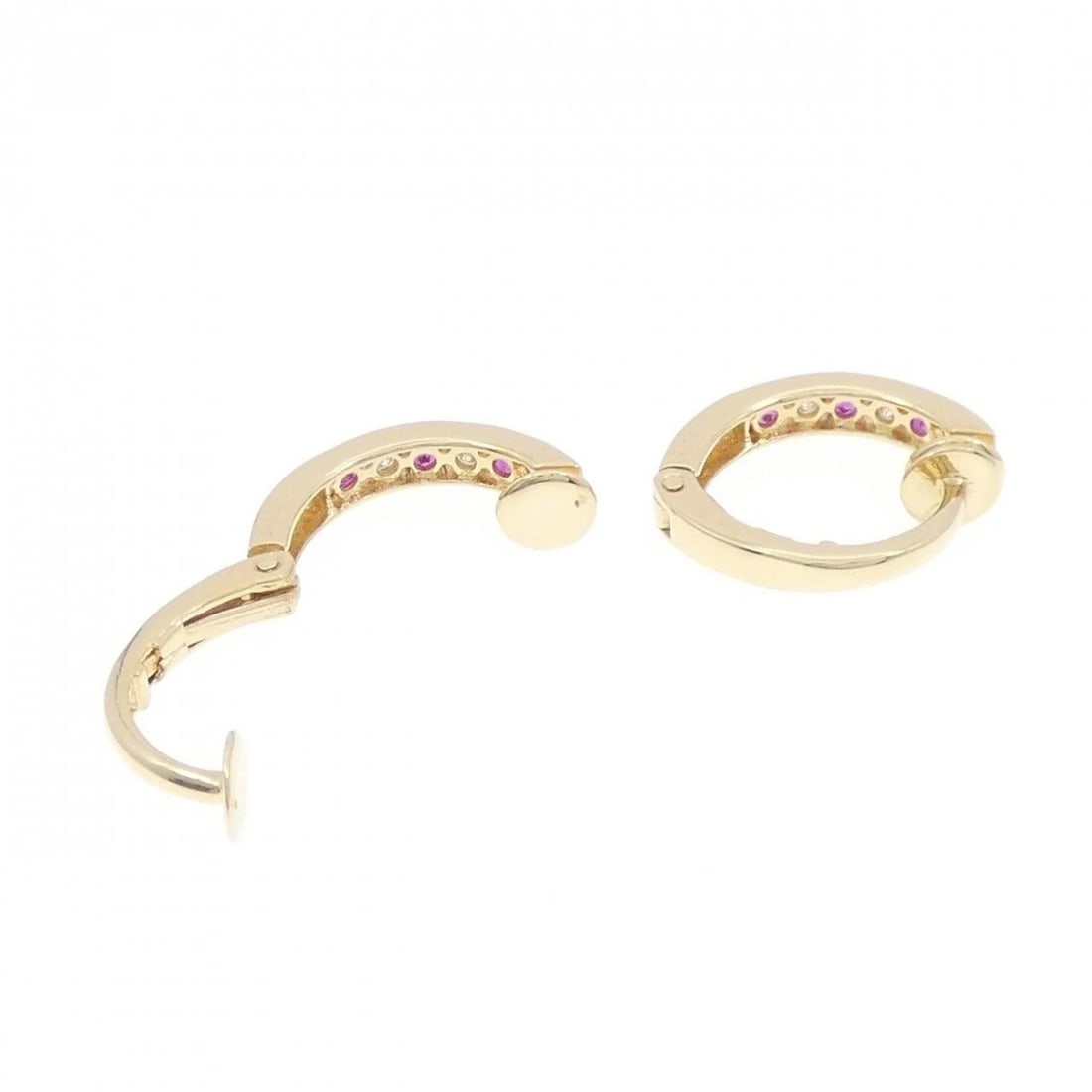 18K YELLOW GOLD RUBY EARRINGS - 3