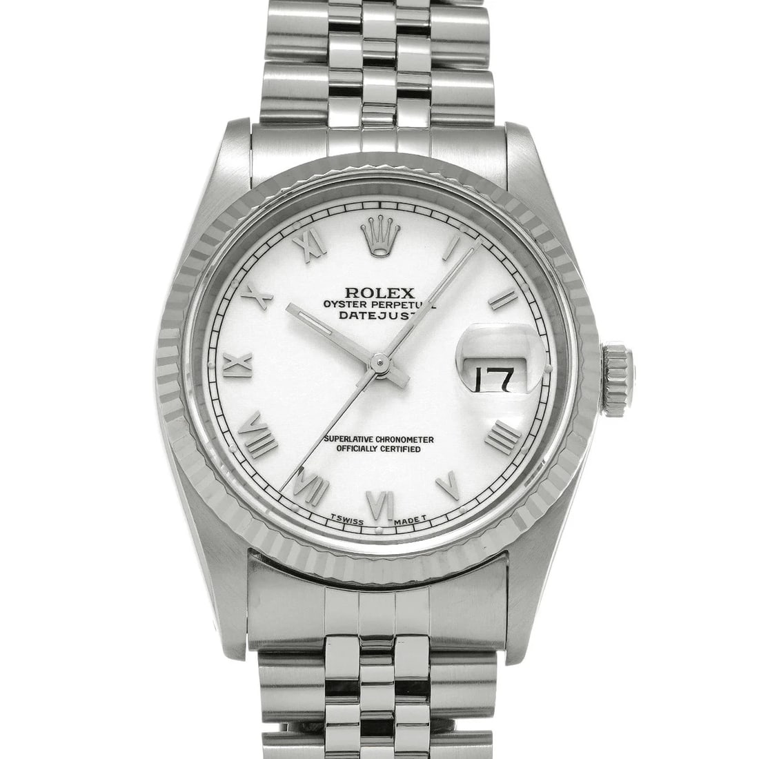 ROLEX DATEJUST STAINLESS STEEL WATCH: ROLEX Datejust Stainless Steel watch Brand: ROLEX Type/Style: Wristwatch Material: Case Material Stainless Steel Color: Dial Color white Size: Case: Length/36mm Width/36mm Wrist Circumference: 19.5cm 
