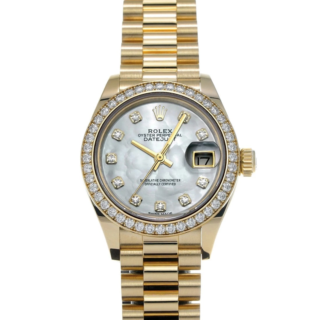 ROLEX DATEJUST YELLOW GOLD WATCH: ROLEX Datejust Yellow Gold watch Brand: ROLEX Type/Style: Wristwatch Material: Case Material Yellow Gold Color: Dial Color White Shell/Diamond Size: Case: Length/28mm Width/28mm Wrist Circumference: 1