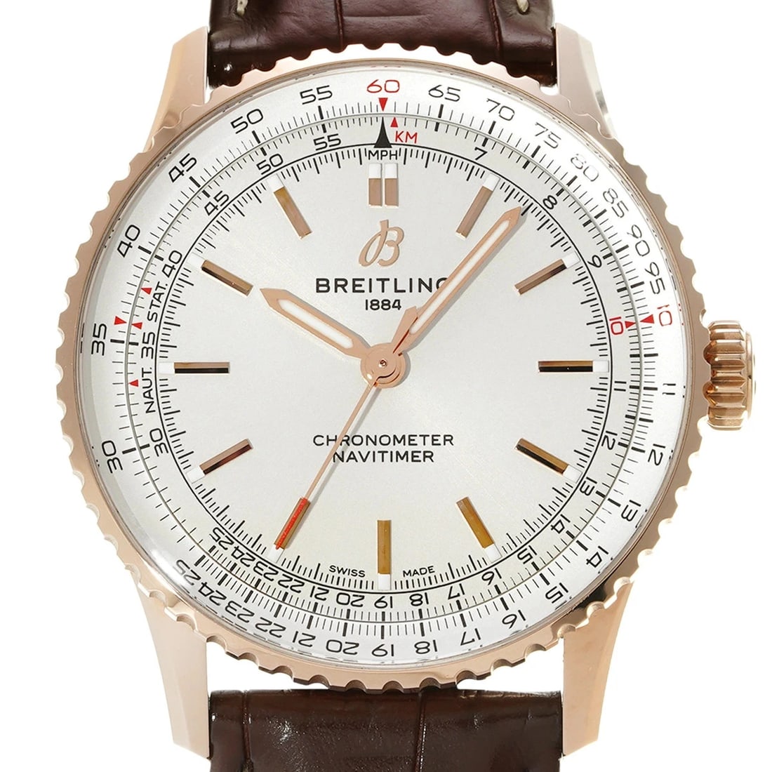 BREITLING NAVITIMER AUTOMATIC RED GOLD WATCH - 4