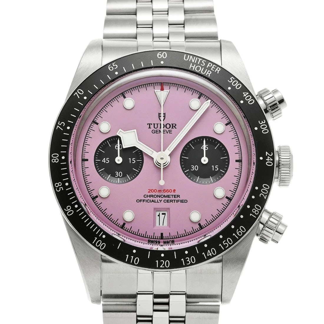 TUDOR BLACK CHRONO STAINLESS STEEL WATCH (1 of 4)