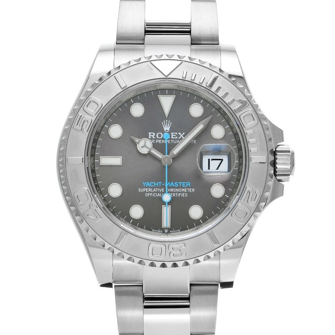 ROLEX YACHTMASTER WATCH: ROLEX Yachtmaster watch Brand: ROLEX Type/Style: Wristwatch Material: Case Material Stainless steel Color: Dial Color slate Size: Case: Length/40mm Width/40mm Wrist Size: 18cm Accessories: None