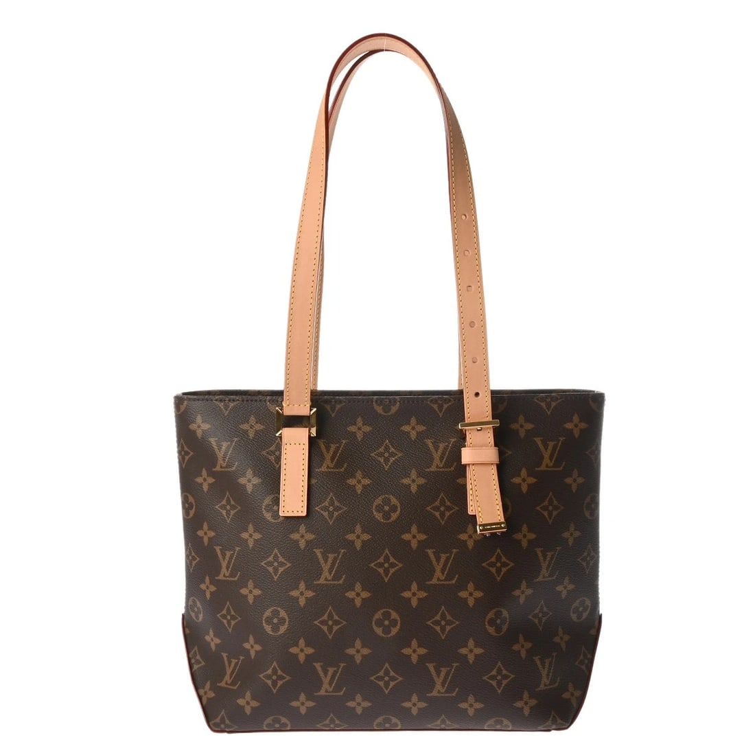 LOUIS VUITTON PIANO MONOGRAM: LOUIS VUITTON Piano Monogram Brand: LOUIS VUITTON Type/Style: Tote Bag Material: Monogram canvas Color: Brown Size: H:about 9.4inch W:about 10.6inch (Bottom) D:about 4.7inch Accessories: None