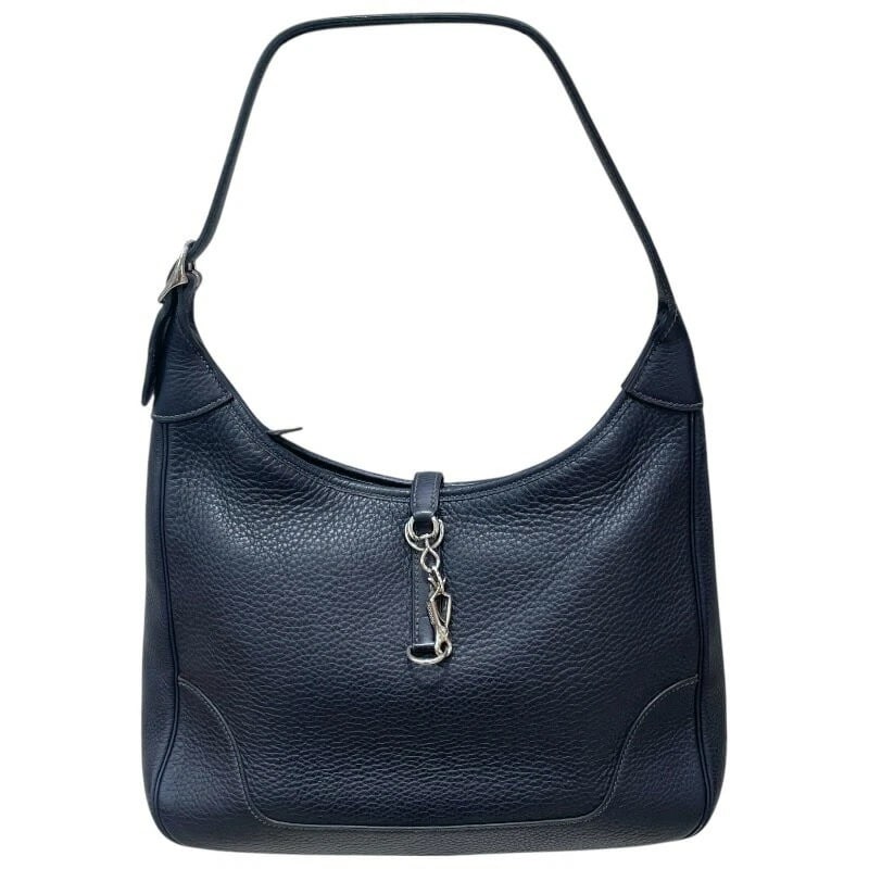 HERMES TRIM 31 SHOULDER BAG FJORD LEATHER: Hermes Trim 31 Shoulder Bag Fjord Leather Brand: Hermes Type/Style: Bag Material: Exterior Material Fjord Leather Color: Exterior Color Blue Indigo Size: Height: 11.8 inches (30 cm) Width: 12.2 inches