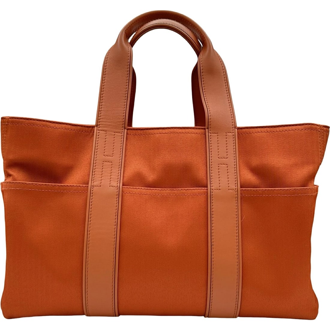 HERMES ACAPULCO MM HANDBAG TOTE BAG: Hermes Acapulco MM Handbag Tote Bag Brand: Hermes Type/Style: Bag Material: Exterior Material Toile Canvas / Swift Leather Color: Exterior Color Orange Size: Height: 9.4 inches (24 cm) Width: 14.6 inc