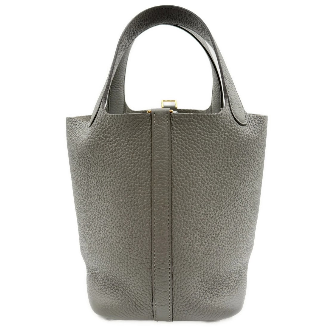 HERMES PICOTIN MM 22 HANDBAG TOTE BUCKET BAG: Hermes Picotin MM 22 Handbag Tote Bucket Bag Brand: Hermes Type/Style: Bag Material: Exterior Material Taurillon Clemence Leather Color: Exterior Color Black Size: Height: 8.7 inches (22 cm) Width: 6.