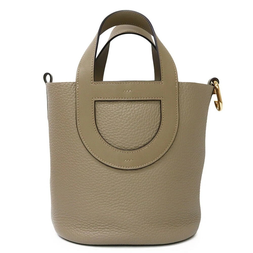 HERMES IN THE LOOP 18 HANDBAG BAG: Hermes In The Loop 18 Handbag Bag Brand: Hermes Type/Style: Bag Material: Exterior Material Taurillon Clemence Leather / Swift Leather Color: Exterior Color Beige Marfa Size: Height: 7.5 inches (19 cm